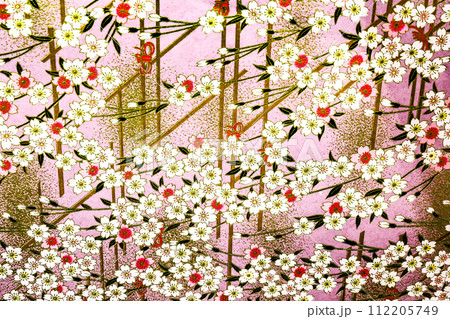 美しく華桜模様桜模様日本の伝統的紙すき和紙の四季の千代紙 美しく華桜模様桜模様日本の伝統的紙すき和紙の四季の千代紙 112205749