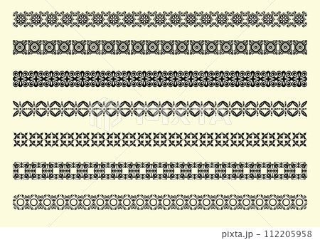 Collection of Ornamental Rule Lines in Different Design styles 112205958