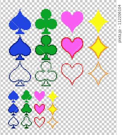 撲克牌像素藝術（花色）（彩色） 112206104