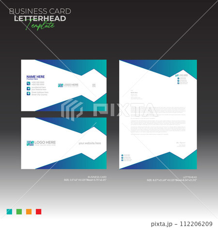 letterhead and business card design 112206209