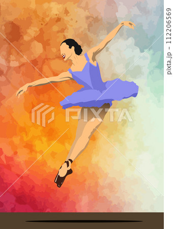 Composition from silhouettes of dancers in ballet poses. Color Vector illustration Composition from silhouettes of dancers in ballet poses. Color Vector illustration 112206569
