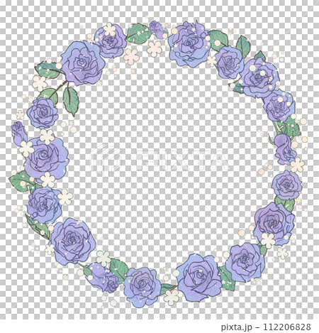 手繪風格，少女漫畫獨白的藍玫瑰花環 112206828
