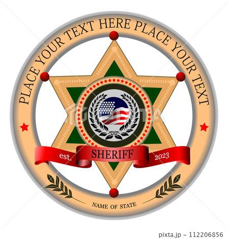 Sheriff's badge on a white background 112206856