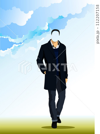 Abstract handsome man without face. Vector 3d illustration Abstract handsome man without face. Vector 3d illustration 112207158