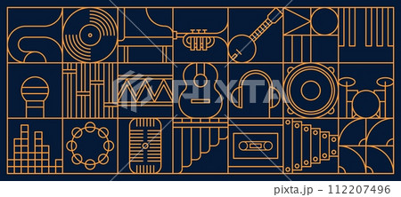 Music and entertainment abstract modern line...のイラスト素材 [112207496] - PIXTA