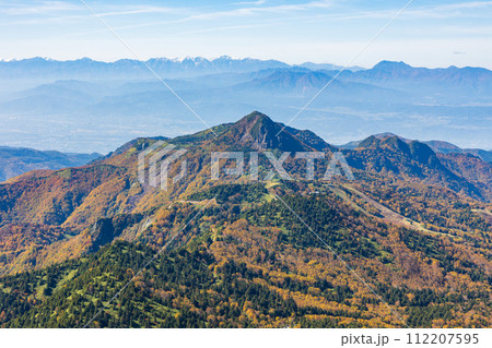 秋の志賀高原　横手山山頂からの眺望 112207595