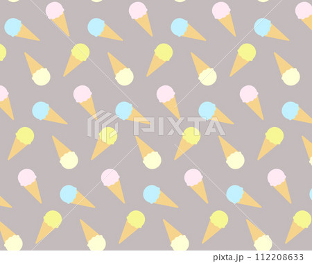 アイス柄シームレスパターン(グレー) アイス柄シームレスパターン(グレー) 112208633