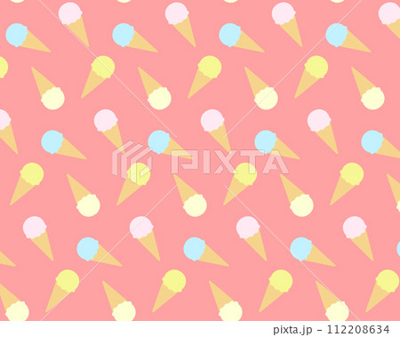アイス柄シームレスパターン(ピンク) アイス柄シームレスパターン(ピンク) 112208634