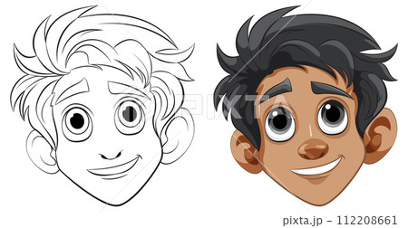 Diverse Cartoon Faces Vector Illustration Diverse Cartoon Faces Vector Illustration 112208661