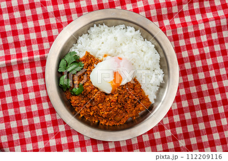 ドライカレー　Photo of homemade spicy dry curry 112209116