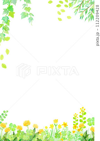 水彩で描いた植物の背景イラスト 水彩で描いた植物の背景イラスト 112209428