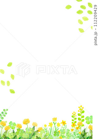 水彩で描いた植物の背景イラスト 水彩で描いた植物の背景イラスト 112209429