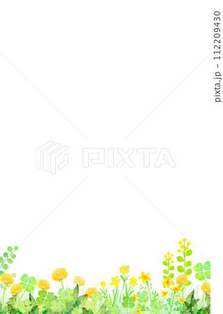 水彩で描いた植物の背景イラスト 112209430