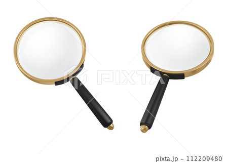 Magnify glass in different view angles. Magnify glass in different view angles. 112209480