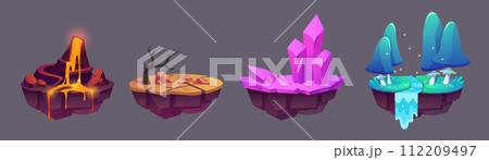 Floating land islands for game level map ui design Floating land islands for game level map ui design 112209497