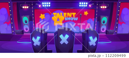 Talent show setup - cartoon vector 112209499