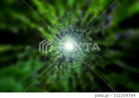 宇宙空間のワープをイメージした背景素材(ワームホール ・ブラックホールのイメージ) 宇宙空間のワープをイメージした背景素材(ワームホール ・ブラックホールのイメージ) 112209764