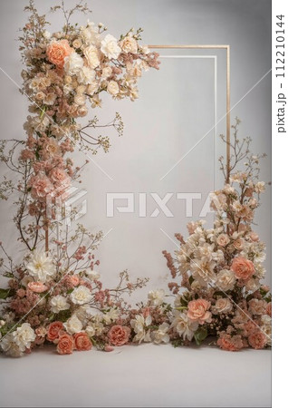 AI-generated content. Elegant Floral Photo Frame for Event Decoration AI-generated content. Elegant Floral Photo Frame for Event Decoration 112210144