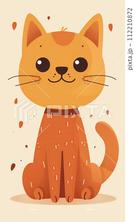 AI-generated content. Adorable Smiling Orange Cartoon Cat Artwork AI-generated content. Adorable Smiling Orange Cartoon Cat Artwork 112210872