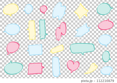 カラフルな手描きの吹き出しのセット 112210879