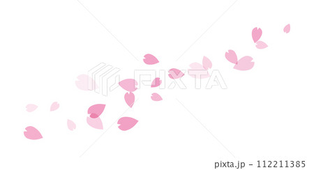 ピンクの桜の花びらが舞い散るイラスト 112211385