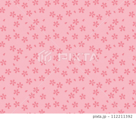 桜の花の和風な小紋柄　ピンク 112211392