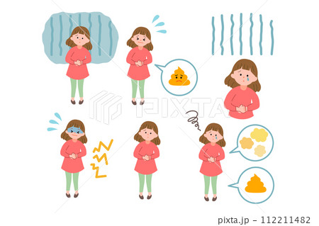 お腹が痛い女の子セット 112211482