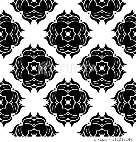 Abstract seamless black and white tile. Art deco seamless background. Abstract seamless black and white tile. Art deco seamless background. 112212148