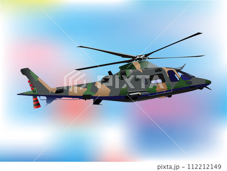 Combat aircraft. Armed. Vector 3d illustration for designers 112212149