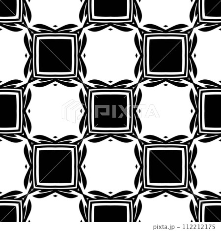 Abstract seamless black and white tile. Art deco seamless background. Abstract seamless black and white tile. Art deco seamless background. 112212175