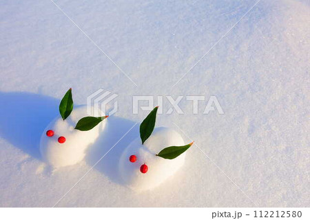 雪うさぎ　雪像　ウサギ　うさぎ　兎 112212580