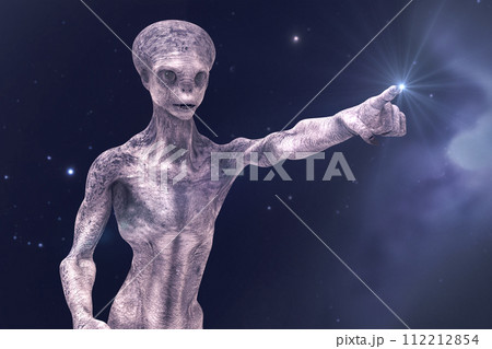 Alien hand, 3D illustration 112212854