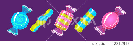 Sweet Candy and Glossy Caramel Treat Vector Set Sweet Candy and Glossy Caramel Treat Vector Set 112212918