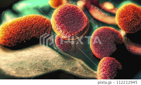 Parasite eggs, worm eggs, illustration 112212945