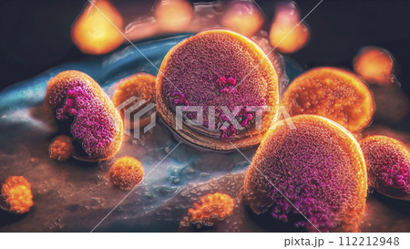 Parasite eggs, worm eggs, illustration 112212948