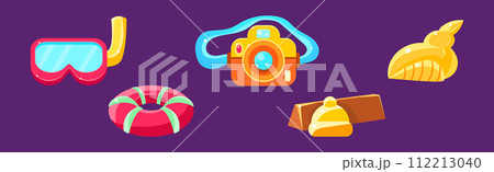 Summer Holiday and Vacation Object and Symbol Vector Set 112213040
