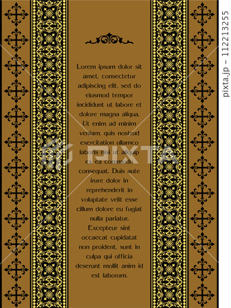 Old retro ornament. Royal Golden style design. Vintage. Vector illustration 112213255