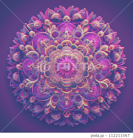 Mandala circular pattern, ai illustration 112213367