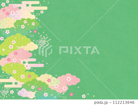 背景(和の春空)-雲桜の模様8-3 背景(和の春空)-雲桜の模様8-3 112213646