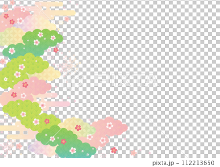 背景（日本春天的天空）-雲朵櫻花圖案8-4 112213650