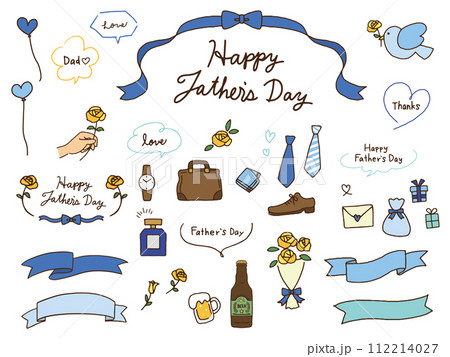 父の日の手書きイラストセット 112214027