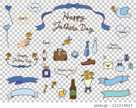 Father's Day handwritten illustration set 112214027