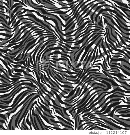 Seamless vector monochrome zebra fur overlap pattern. Stylish wild zebra print Seamless vector monochrome zebra fur overlap pattern. Stylish wild zebra print 112214107