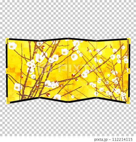 white quince gold folding screen 112214115