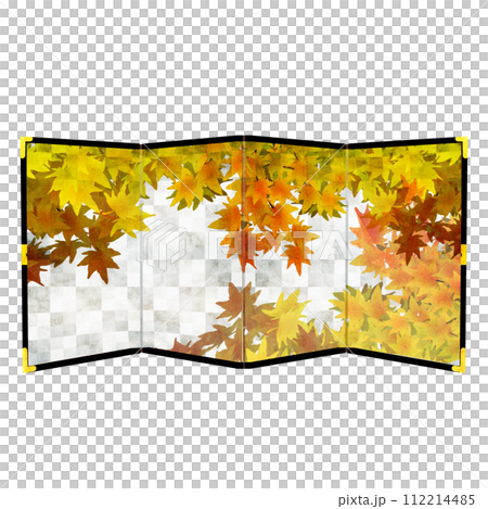 紅葉の銀屏風 112214485