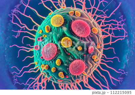 Beautiful microworld, microbes of different shapes, illustration 112215095