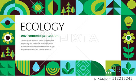 Environment, ecology, Earth day concept design. Banner, poster, abstract background in modern 112215243