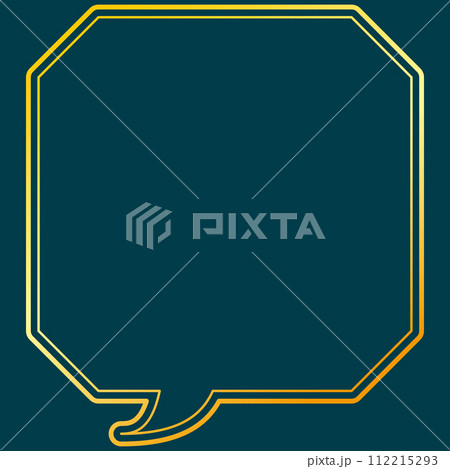 吹き出しのイラスト3【二重線（ゴールド）】 112215293