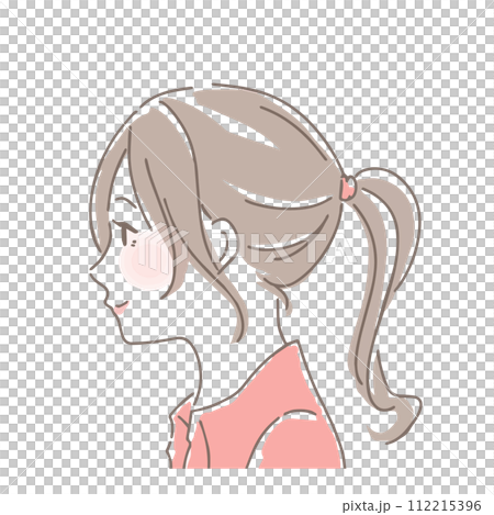 横顔の綺麗な女性 112215396