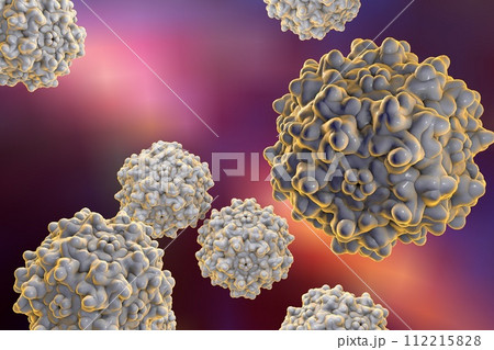 Adeno-associated viruses, 3D illustration 112215828